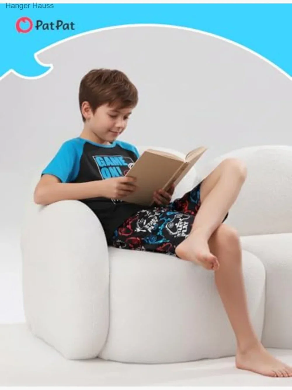 Boys Short Sleeve Pajama Set - 2 Piece Loose Sleepwear